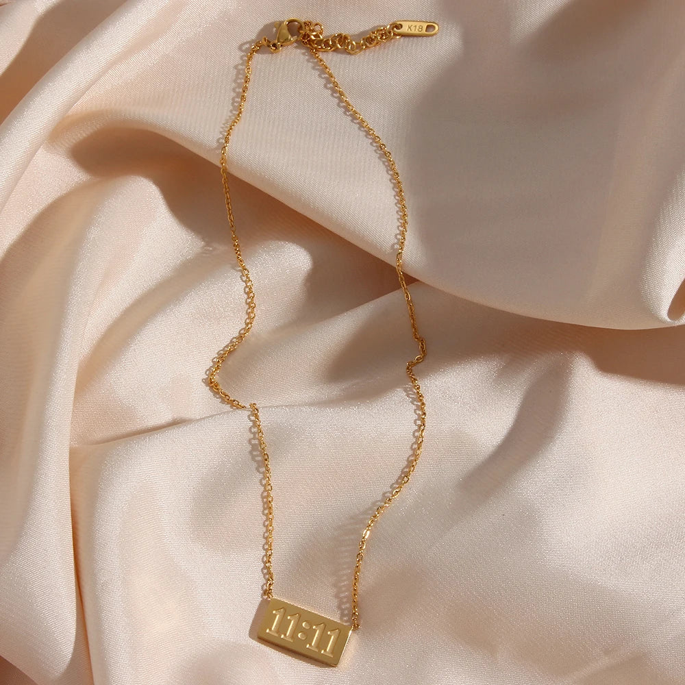 11:11 Rectangle Pendant Necklace