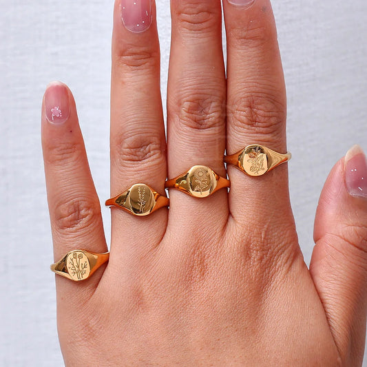Bloom Signet Rings