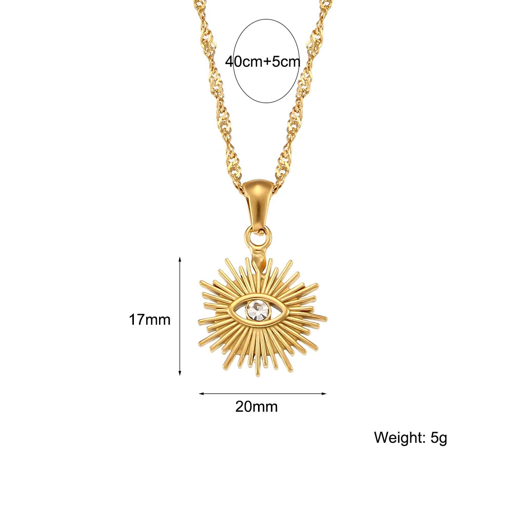 Radiant Sunlight Evil Eye Necklace