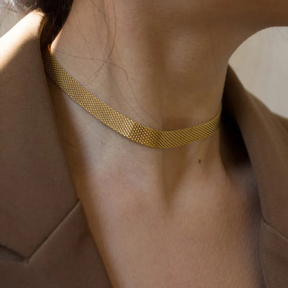 Golden Weave Choker Necklace