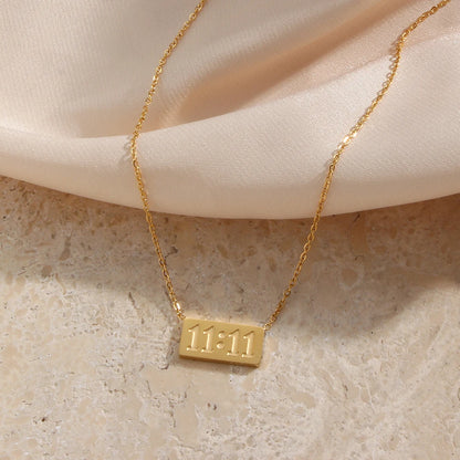 11:11 Rectangle Pendant Necklace