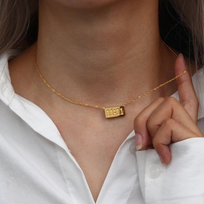 11:11 Rectangle Pendant Necklace