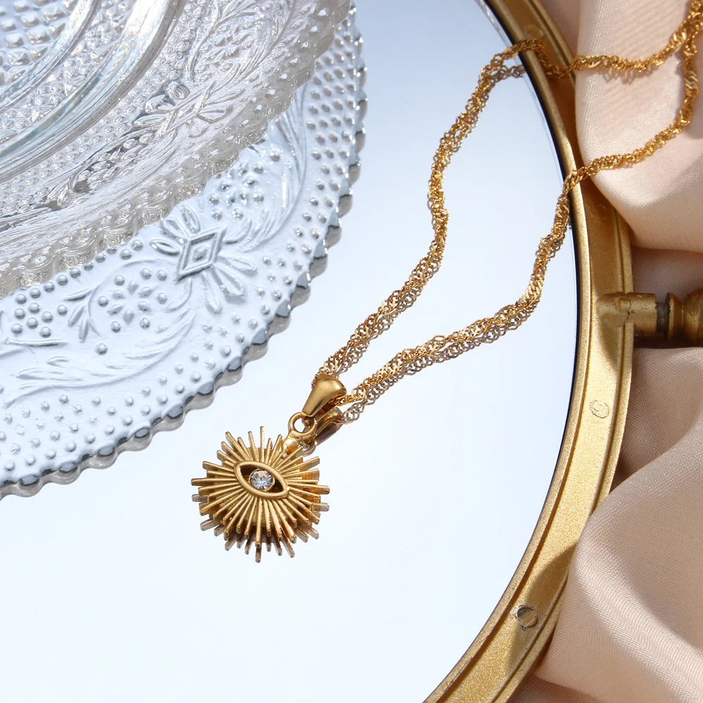 Radiant Sunlight Evil Eye Necklace