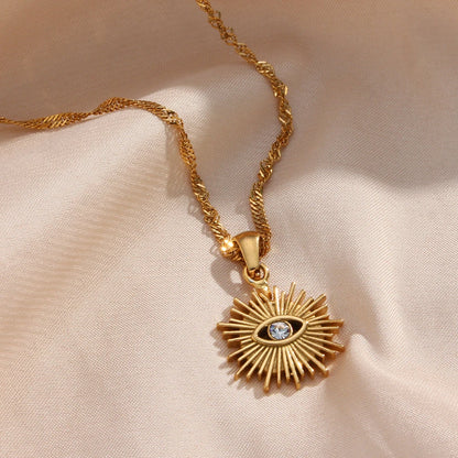 Radiant Sunlight Evil Eye Necklace