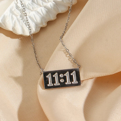 11:11 Rectangle Pendant Necklace