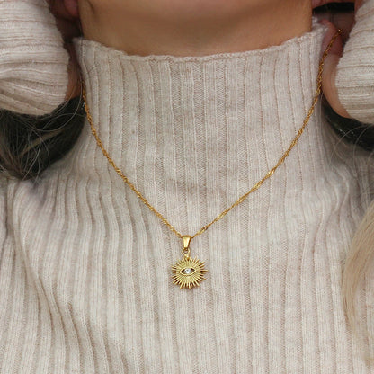 Radiant Sunlight Evil Eye Necklace
