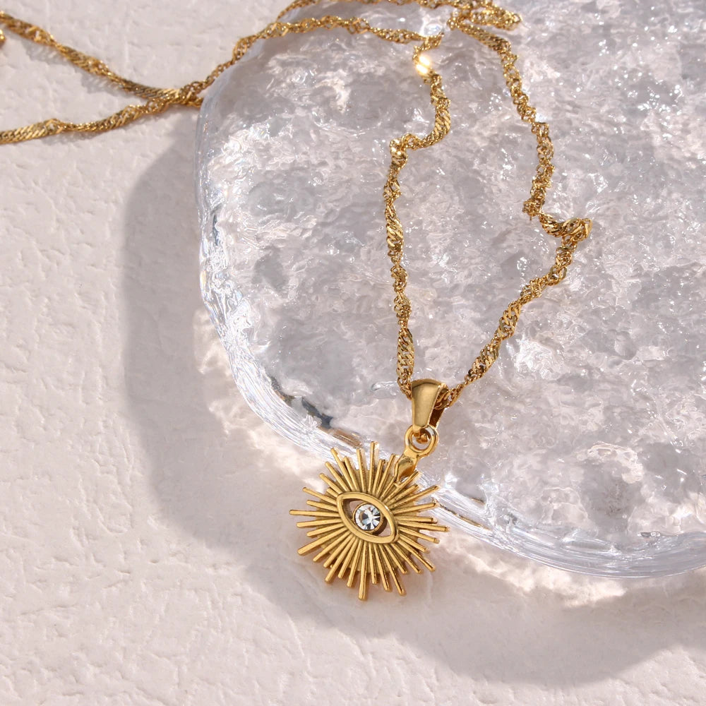 Radiant Sunlight Evil Eye Necklace