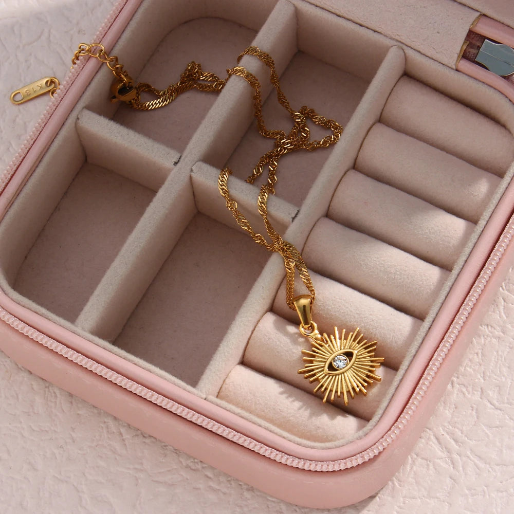 Radiant Sunlight Evil Eye Necklace