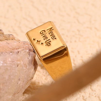 Never Give Up Square Ring