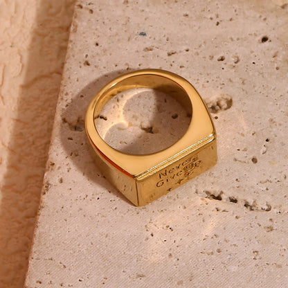 Never Give Up Square Ring