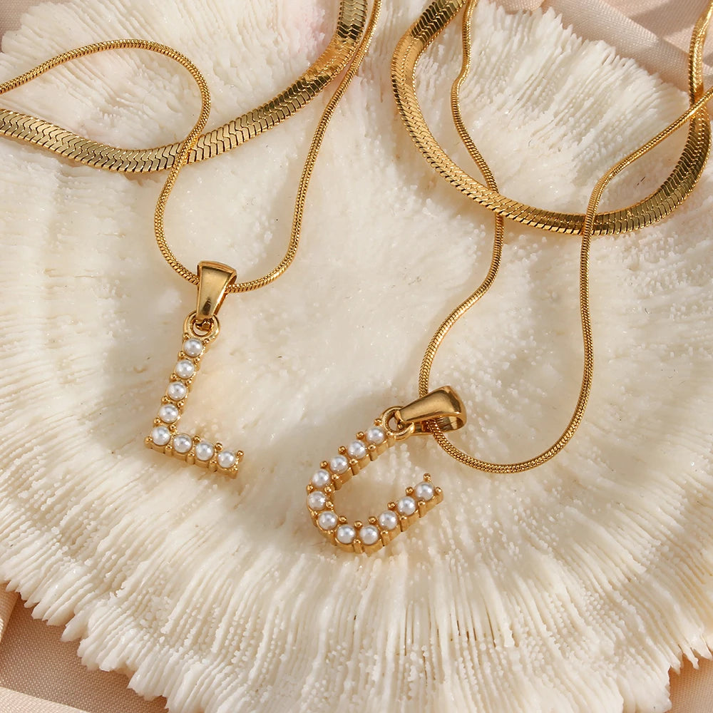 Luminous Duo Layer Initial Necklace