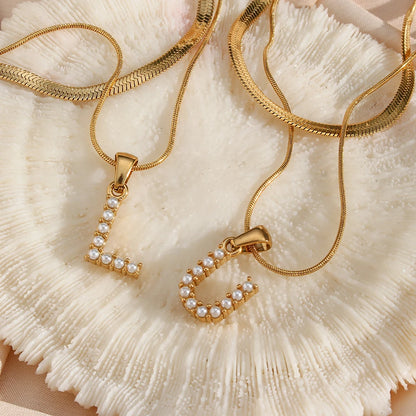 Luminous Duo Layer Initial Necklace