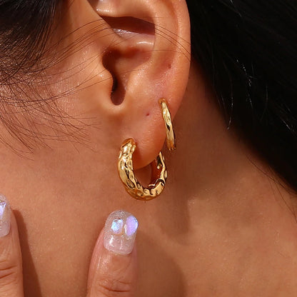 Hammered Elegance Hoop Earrings
