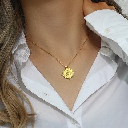 Radiant Sun Compass Necklace