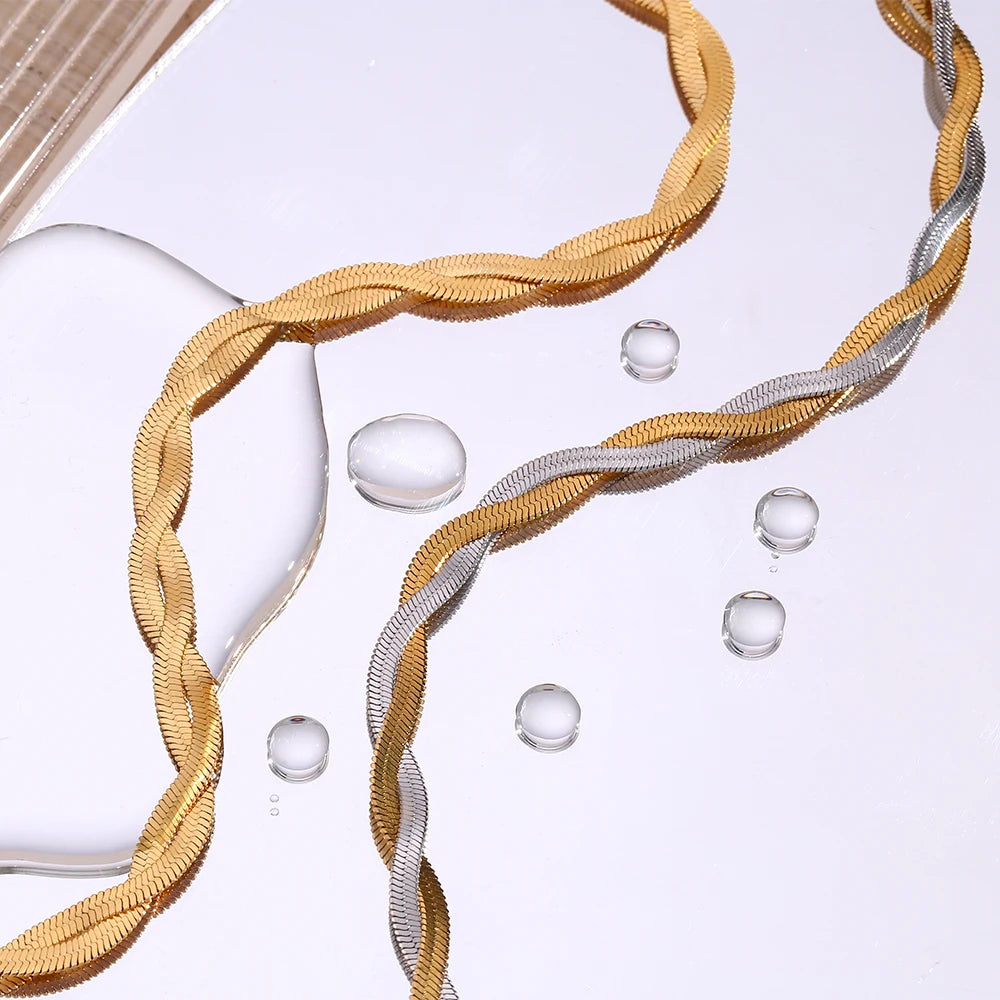 Braid Herringbone Choker Necklace