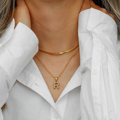 Luminous Duo Layer Initial Necklace