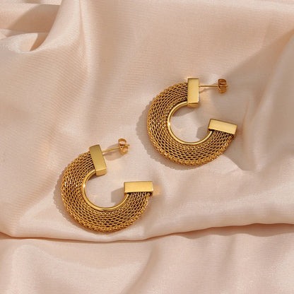 Golden Weave Hoop Earrings