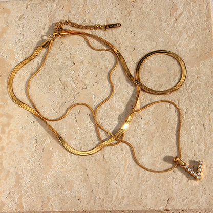 Luminous Duo Layer Initial Necklace