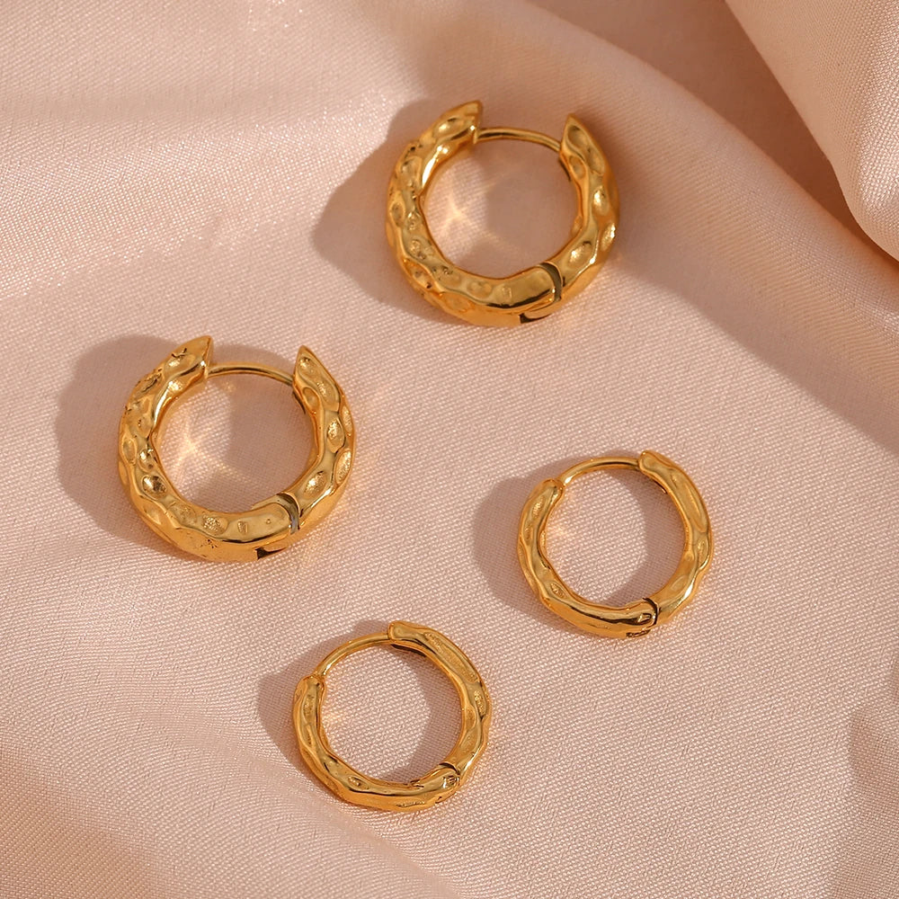 Hammered Elegance Hoop Earrings