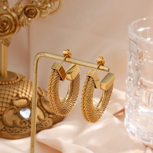 Golden Weave Hoop Earrings
