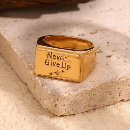 Never Give Up Square Ring