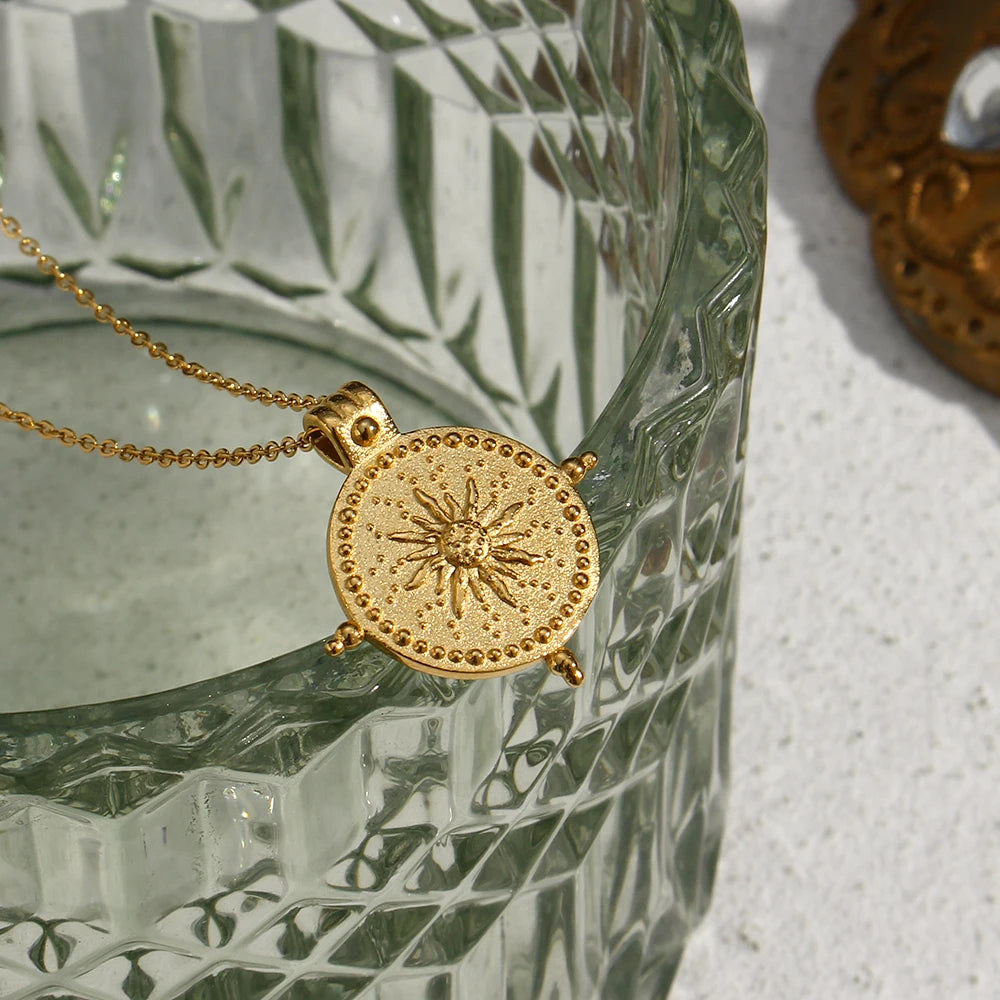 Radiant Sun Compass Necklace