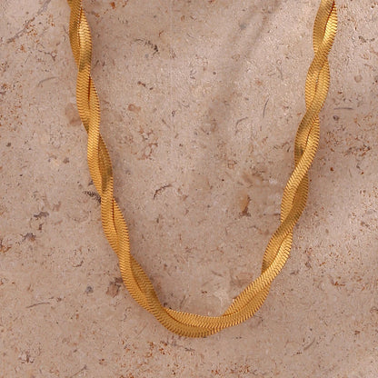 Braid Herringbone Necklace & Bracelet Set