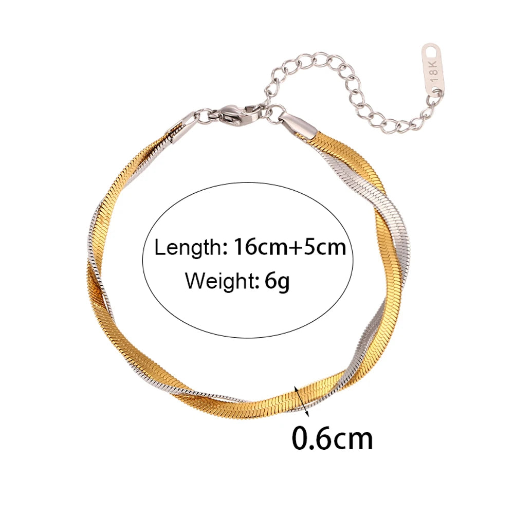 Braid Herringbone Necklace & Bracelet Set