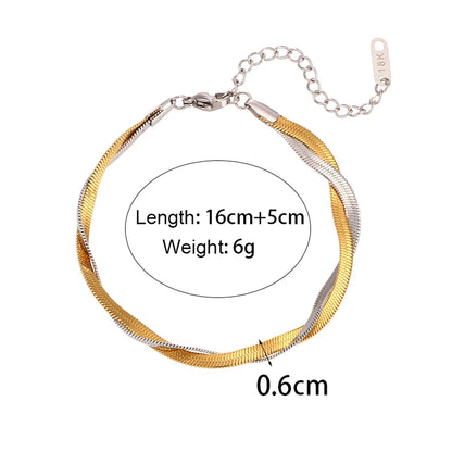 Braid Herringbone Necklace & Bracelet Set