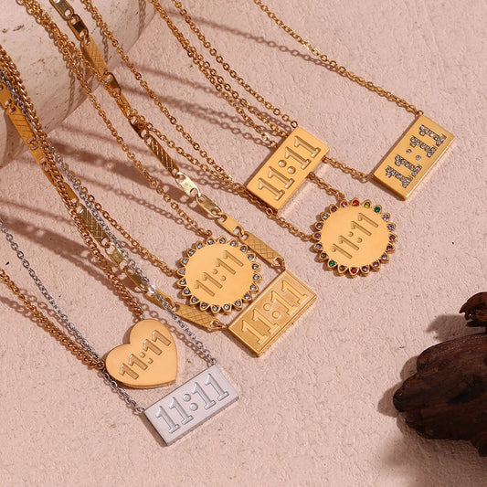 11:11 Rectangle Pendant Necklace