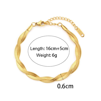 Braid Herringbone Necklace & Bracelet Set