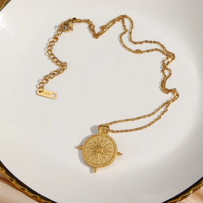 Radiant Sun Compass Necklace