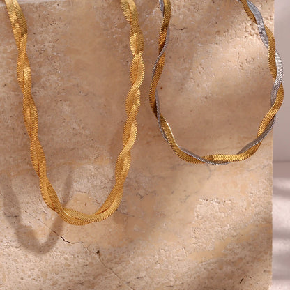 Braid Herringbone Choker Necklace