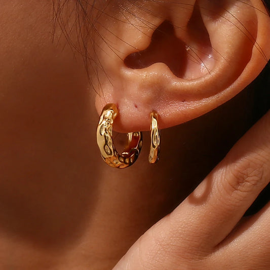 Hammered Elegance Hoop Earrings