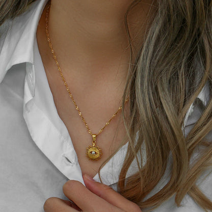 Radiant Sunlight Evil Eye Necklace
