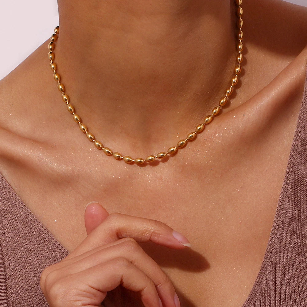 Golden Glow Beaded Choker