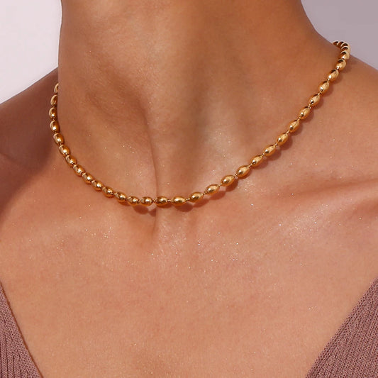 Golden Glow Beaded Choker