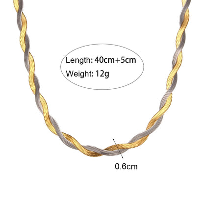 Braid Herringbone Necklace & Bracelet Set