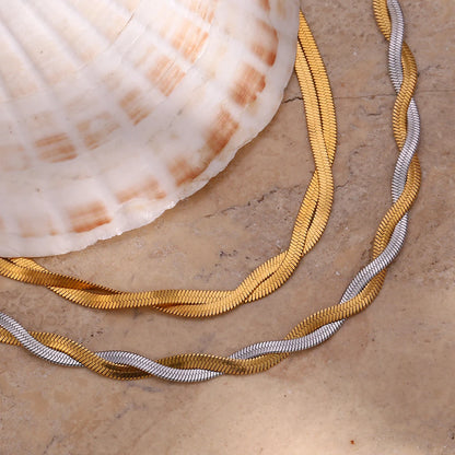 Braid Herringbone Choker Necklace